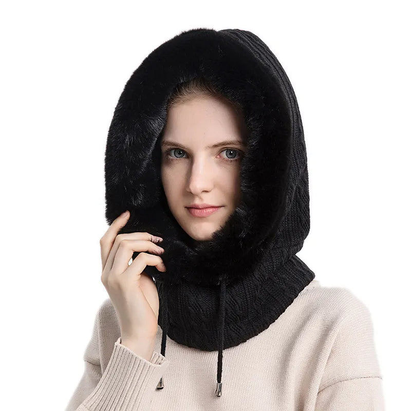 Frostveil™ Thicken Knitted Fleece One-Piece Winter Scarf Mask for Women