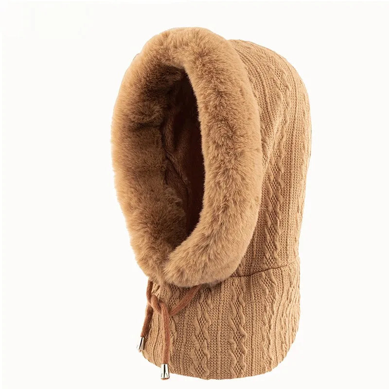 Frostveil™ Thicken Knitted Fleece One-Piece Winter Scarf Mask for Women