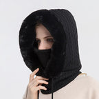 Frostveil™ Thicken Knitted Fleece One-Piece Winter Scarf Mask for Women